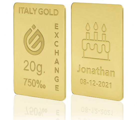 18 Karat Geburtstaggeschenk Goldbarren aus 20 g IGE GOLD